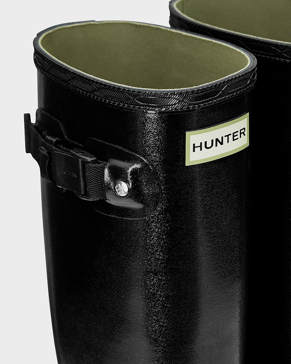 Womens Tall Rain Boots - Hunter Norris Field Gloss (58JDYZEBW) - Black